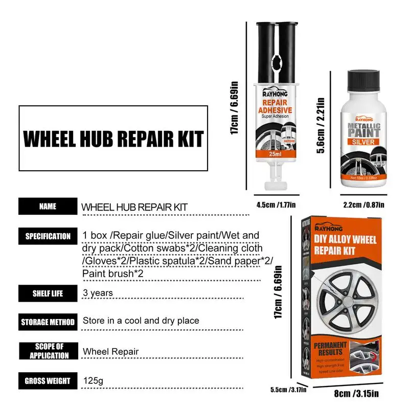 Alloy Wheel Repair Glue Kit Alloy Wheel Repair Kit For Scratch Wheel Repair Adhesive Kit With Anti-Rust Waterproof Protective