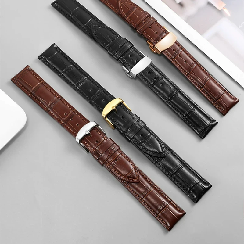 Universal Brand Extended Leather Watch Strap With 12/14/16/18/19/20/21/22/23/24mm