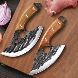 Coltello da macellaio mannaia per carne in acciaio inossidabile con manico in legno coltello da disossare per Barbecue da pesca all'aperto per uso domestico