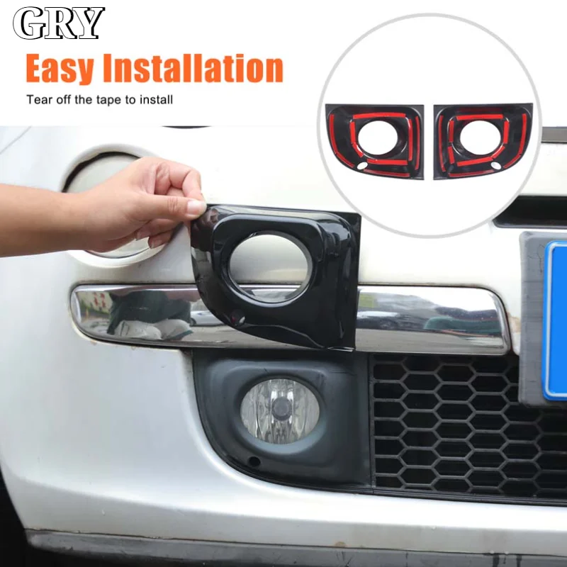 

Car Front Bumper Front Fog Lamp Cover Trim For Fiat 500 2011-2015 ABS Carbon Fiber Car Accessoreis