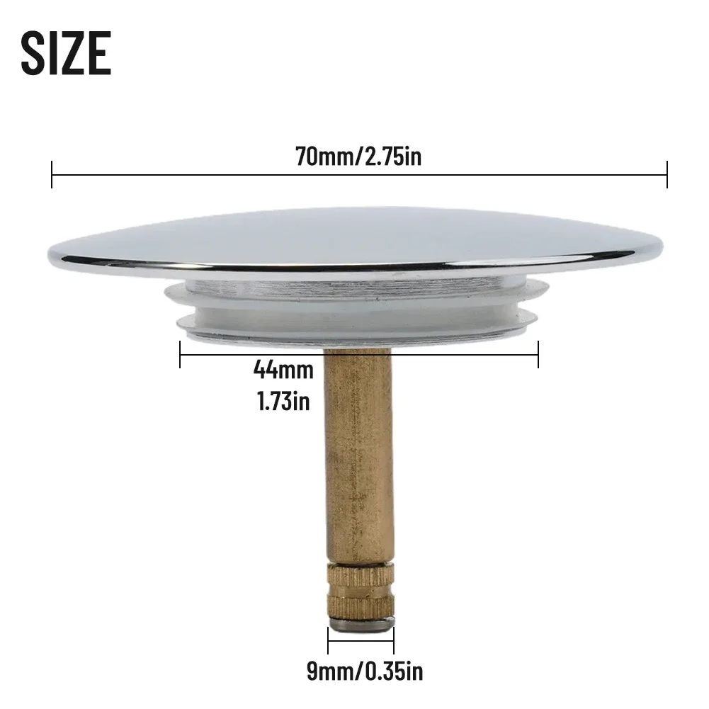 1pcs 70mm Universal Stainless Steel Basin Pop-up Drain Filter Hair Catcher Sink Strainer Bathtub Stopper Bathroom Tool