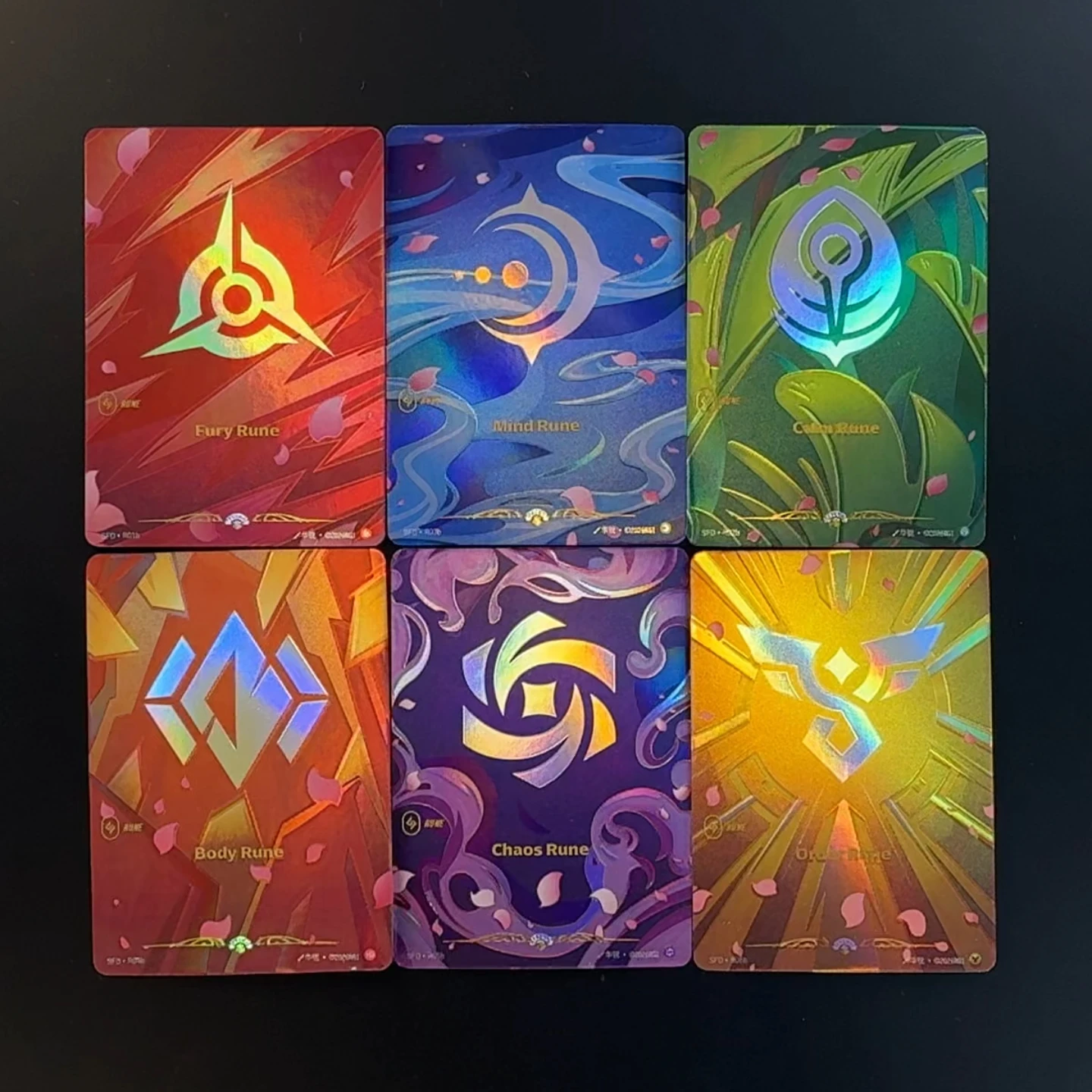 Riftbound League Of Legends English RUNE card set SFD R Series Fury Mind Calm Body Order Chaos Textured Foil Card