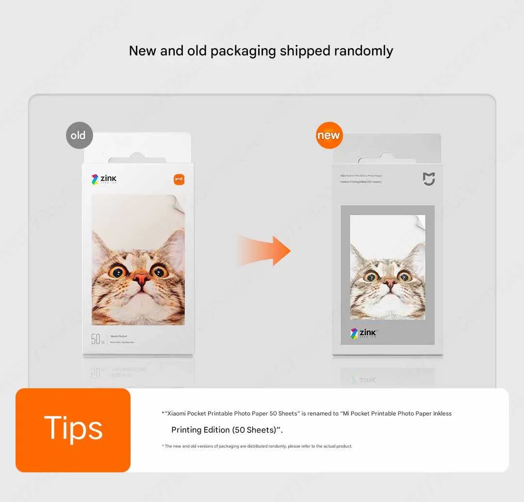 Lembar Cetak Foto Berperekat Kertas Saku ZINK 3 Inci Xiaomi Asli untuk Printer Foto Saku Mini Xiaomi/Printer Saku 1S