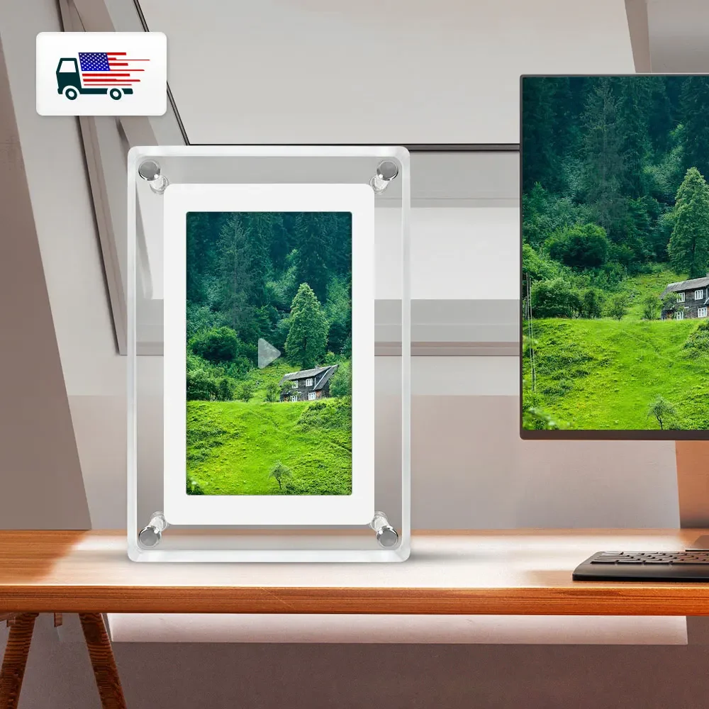 New Acrylic Digital Photo Frame Picture Album Video 1080p Glass Digital Photo Frame Electronic Photo Frame