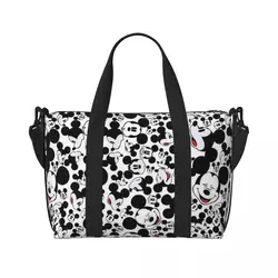 Custom Mickey Mouse Minnie Tote Bag Women Large Capacity Gym Beach Shoulder Travel Bag