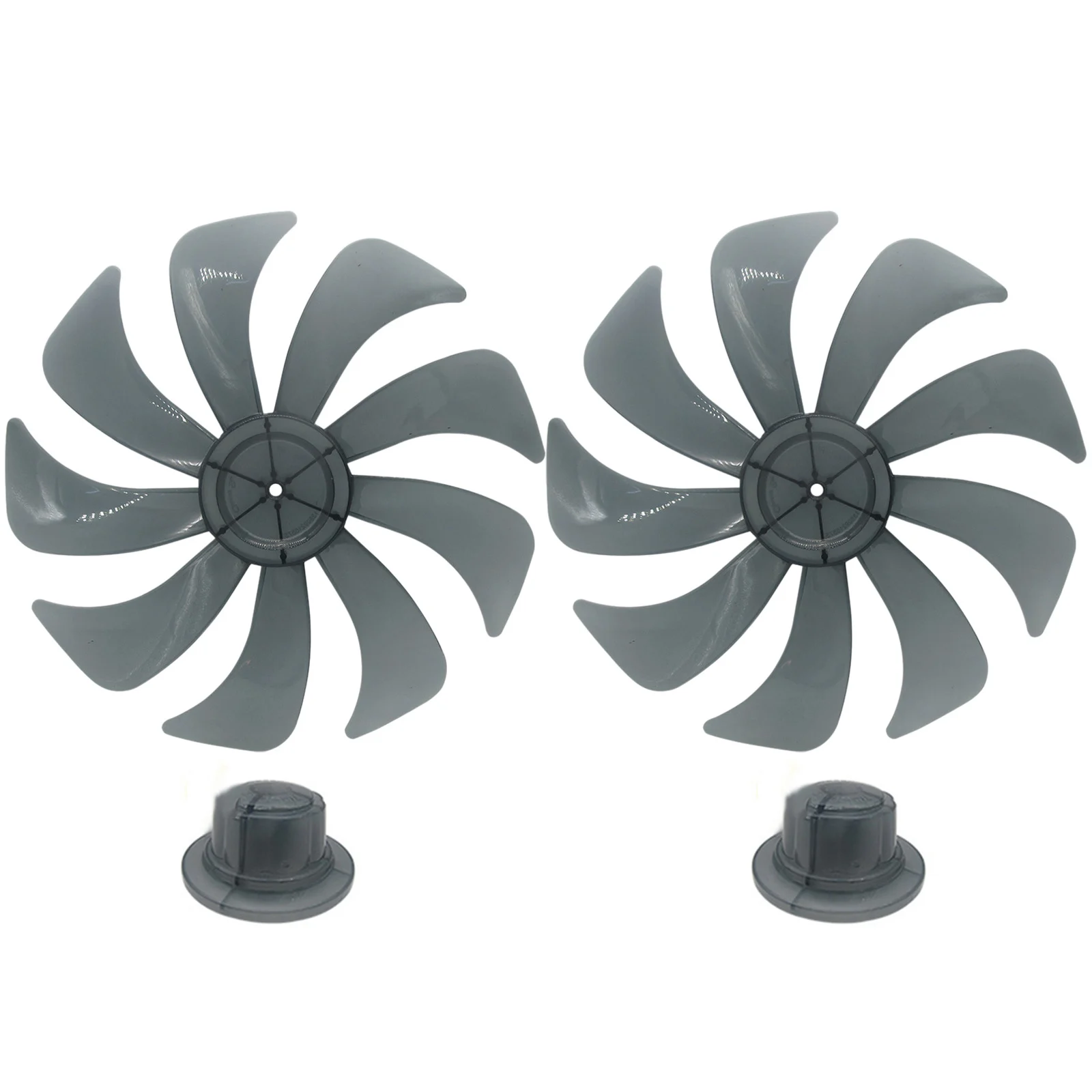 Ventilatore da pavimento domestico da 14 pollici con prestazioni e durata superiori in plastica da 1/2 pezzi, design a nove pale con tappo di copertura del dado
