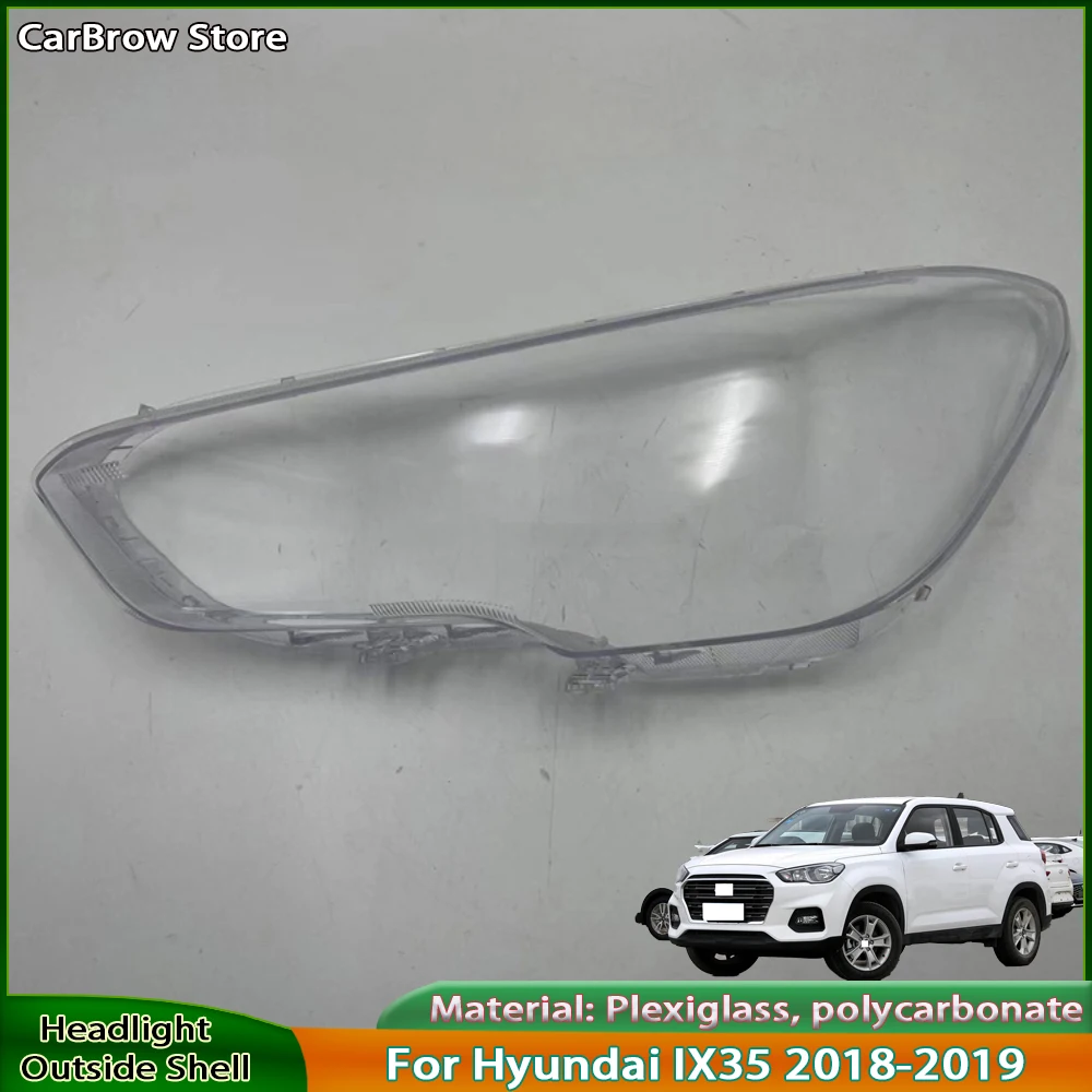 

Car Accessories Headlight Cover Shade For Hyundai IX35 2018-2019 Headlamp Shell Transparent Lampshade Lens Plexiglass