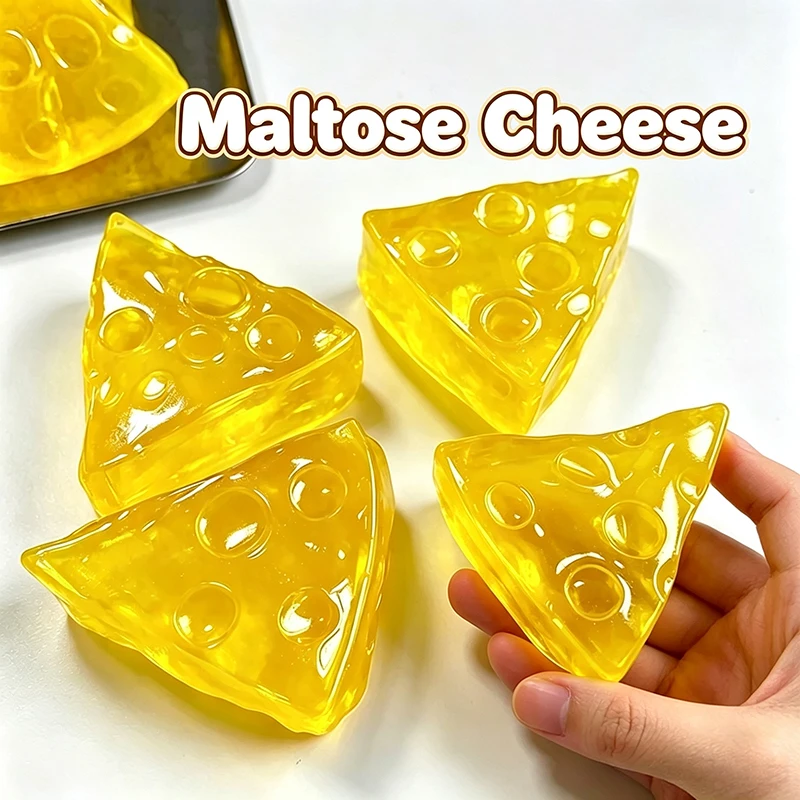 Clear Honey Triangle Cheese Ball Fidget Sensory Toy Maltose Slow Rebound Anti Anxiety Soothing Stress Adults Squeeze Toy Gift