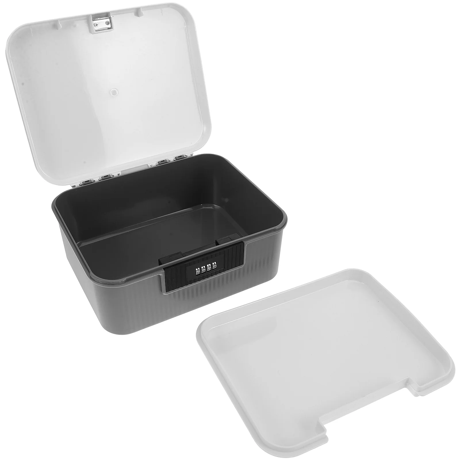 

Lockable Storage Bin Combination Lock Plastic Container Organizer Secure Valuables Home Office School Travel Business