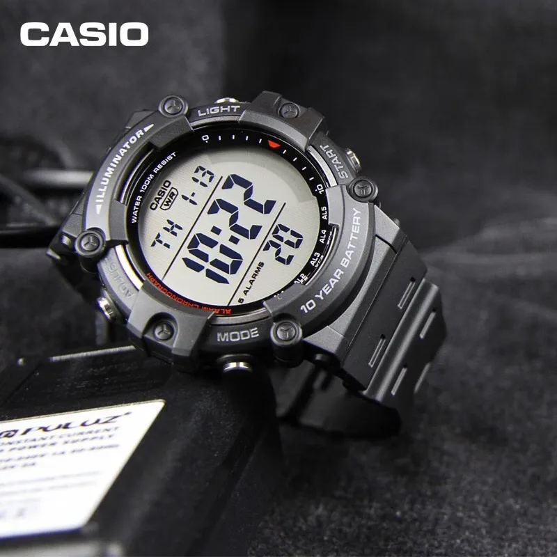 Reloj multifuncional para hombre con esfera grande de la serie Casio AE-1500WH, reloj deportivo eléctrico de larga duración para ocio al aire libre, resistente al agua