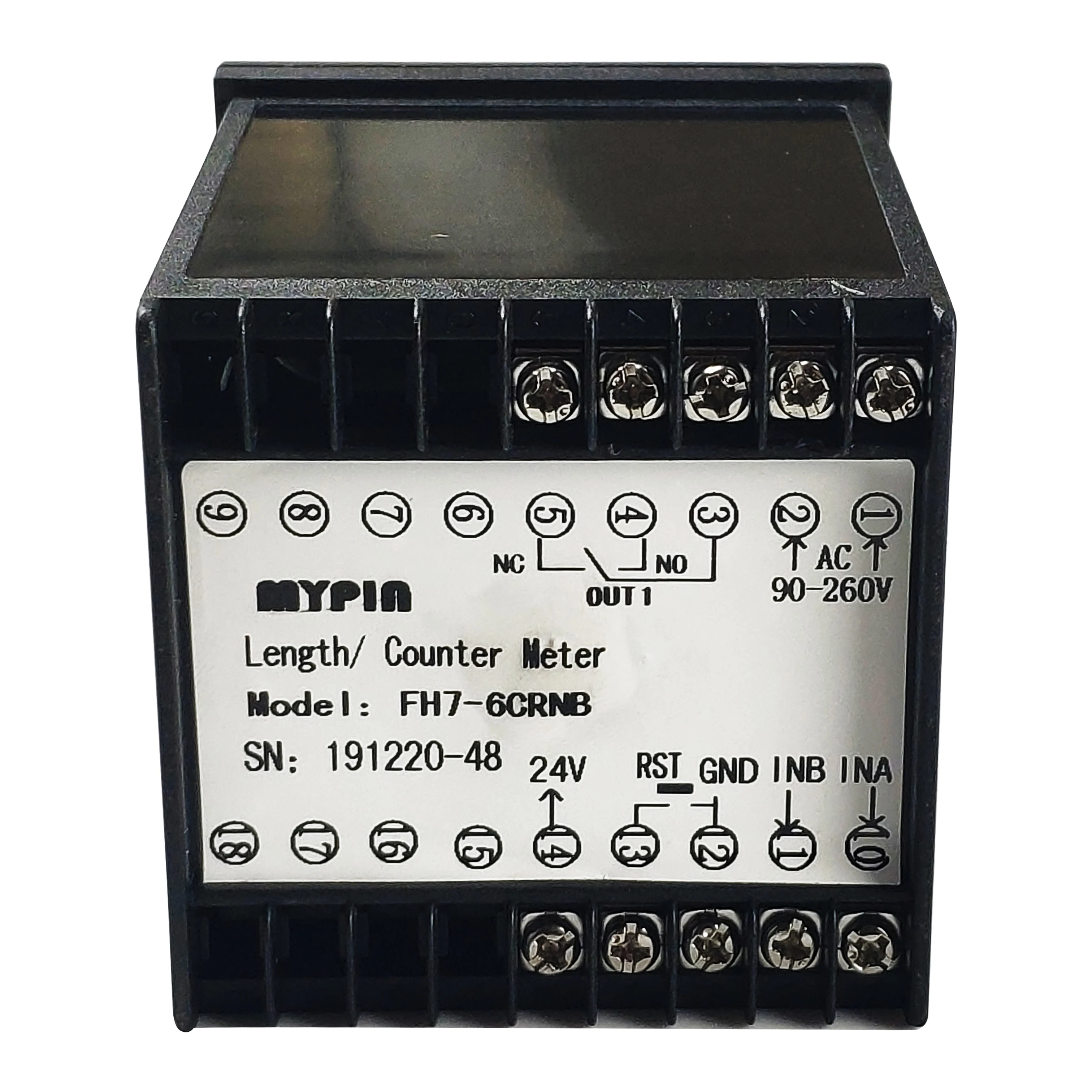 Mypin FH se ries 6 Digit Length Meter and Counter Non-Resettable (FH7-6CRNB) Plastic
