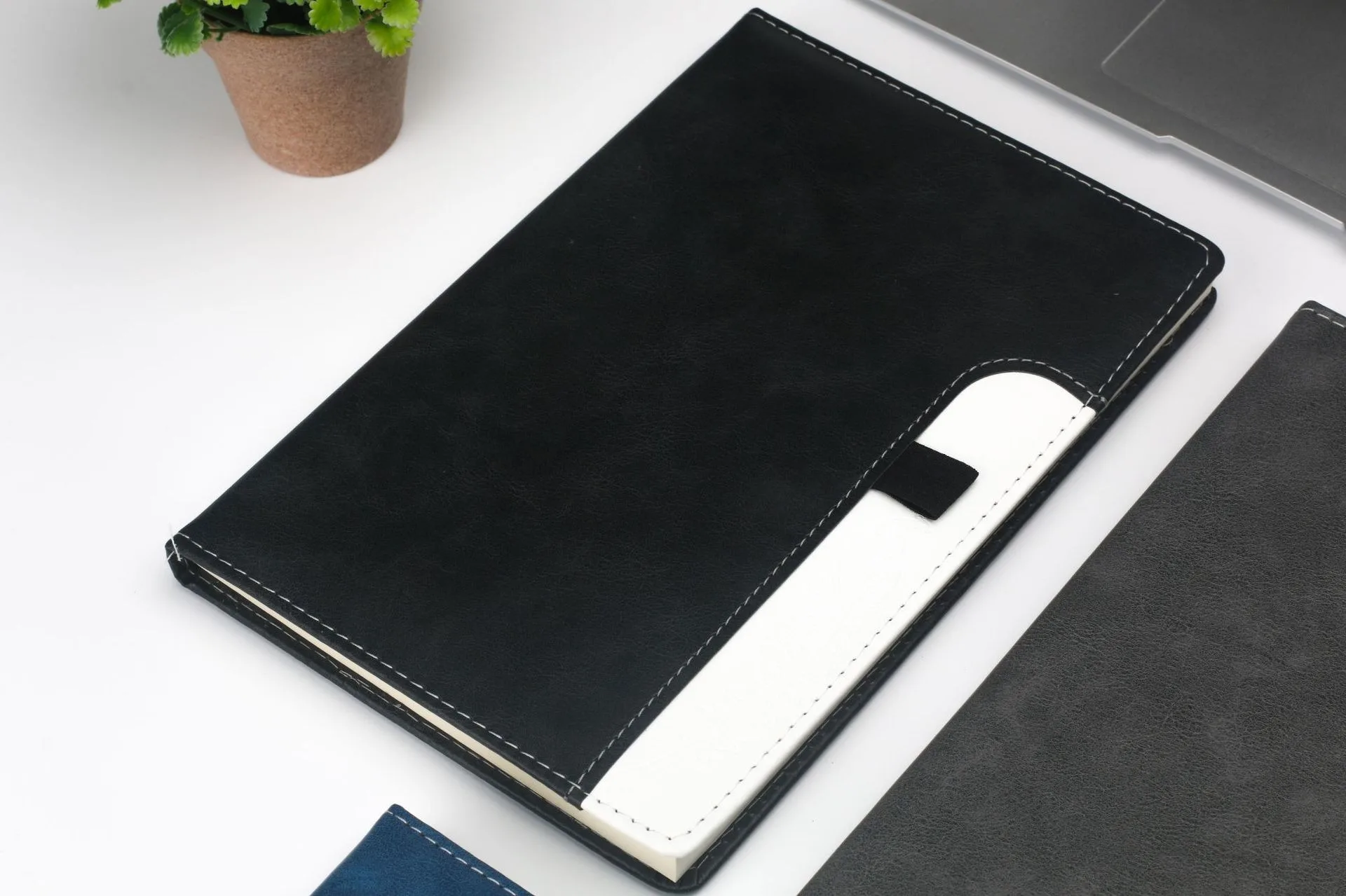 A5 Business Gift PU Leather Office Notebook Customized LOGO Printing Schedule Notepad Stationery for Students Diary Handbook