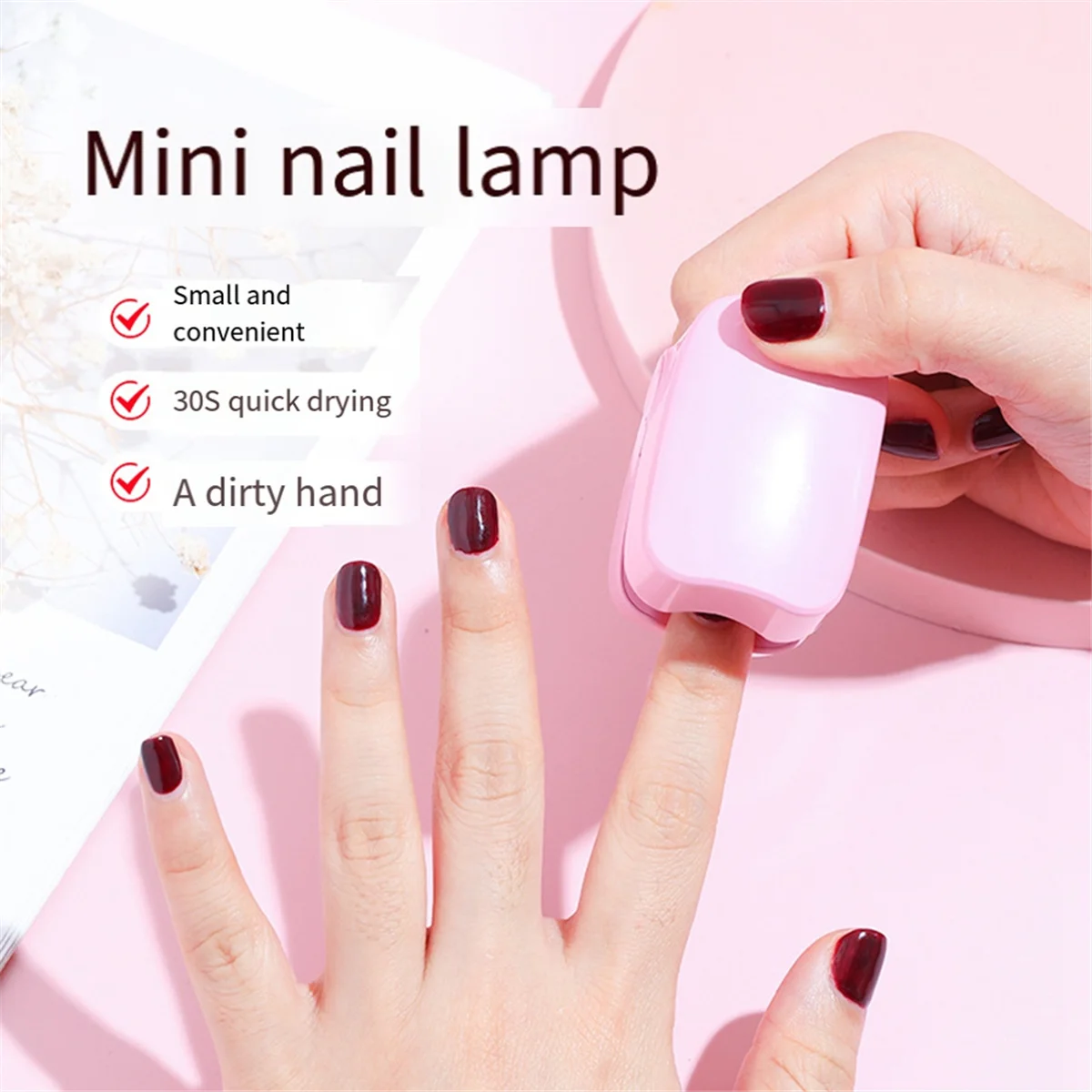 Mini Nail Phototherapy Machine Effective Rechargeable Remover Repair Damage Nail Cleaning Laser Electronic Lamp, White