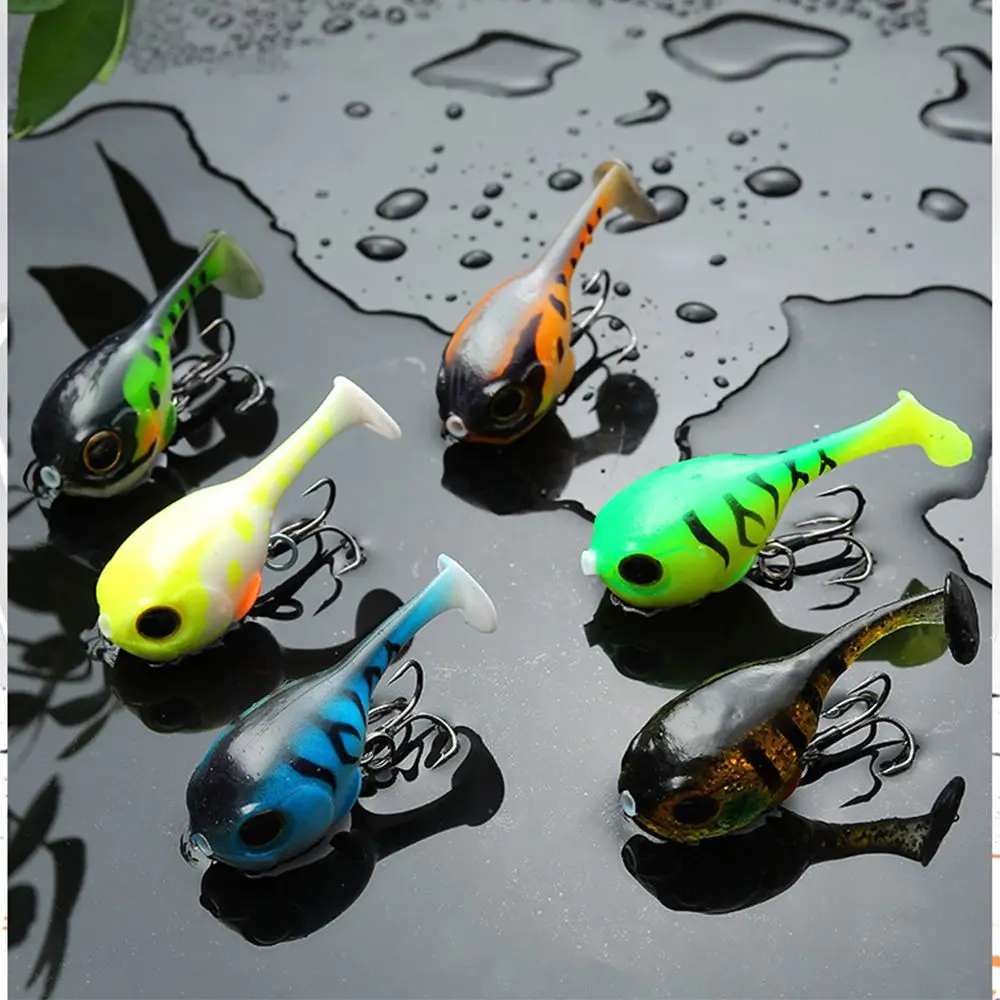 3PCS 60mm 8.8g Balloon Fish Lure with Hook Soft Lure Worm Barbed Hook Balloonfish Deraball Artificial Silicone Bait Accessories