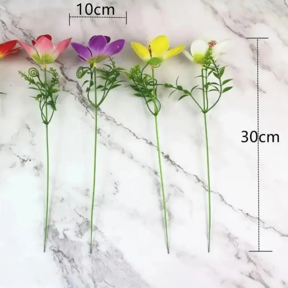 8 قطعة/باقة الأوركيد الاصطناعي فلور الحرير الأبيض وهمية زهرة الأوركيد DIY بها بنفسك الزفاف الخلفي الطريق مكتب منزلي زهرية اكسسوارات فو فلوريس #6