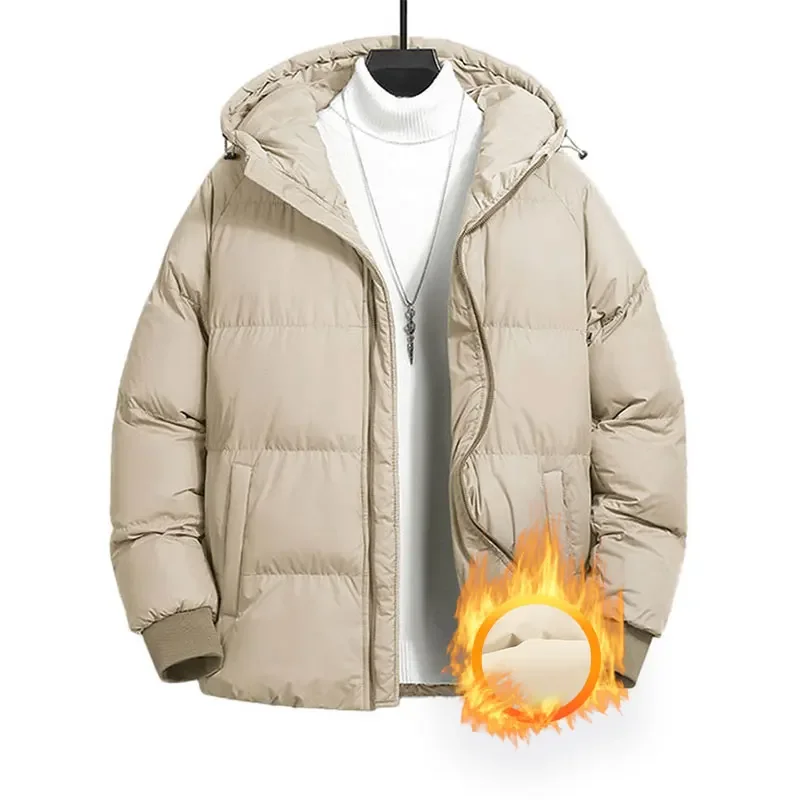 Winter Coat Casual Sport Jacket Cotton Thickened Hooded Jacket Casual Sport Loose Solid Color Hooded Autumn Winter Warm Jacket