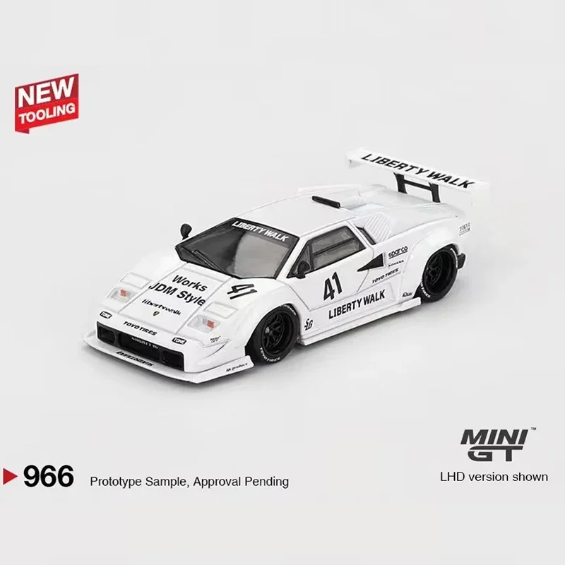 PreSale MINIGT 966 1:64 LBWK Lamborghini Countach White 2024 Diecast Model Collection Toys