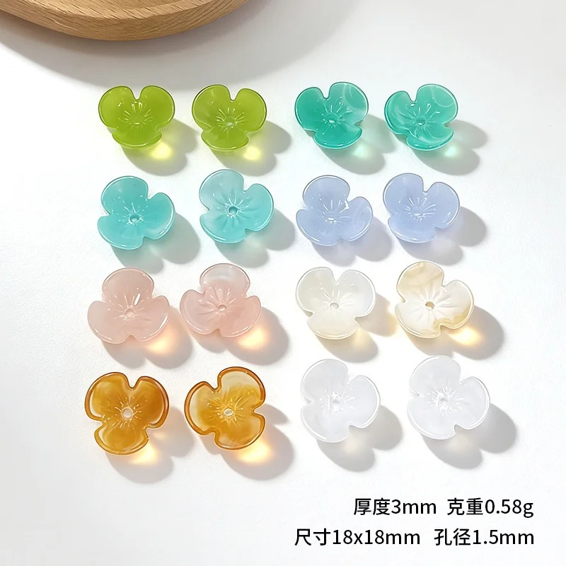 Wholesale 90pcs/lot 18mm color print cartoon flowers shape resin floral diy jewelry garment hair accessory