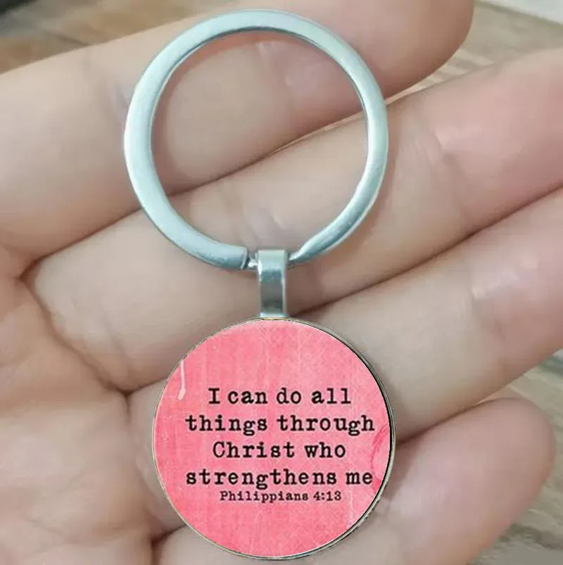 

Hot selling, Bible Scripture Keychain Philippians 4:13 Bible Scripture Gift for Family