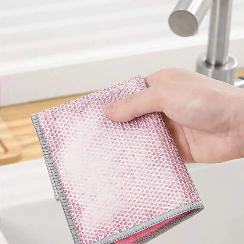 Steel Wire Dishcloth Steel Wire No Scratches Dishwashing Rag 20 Pieces Multifunctional Dish Rags Double-Sided Wire Cleaning