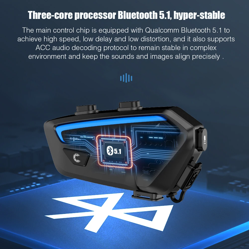 Freedconn FX دراجة نارية إنترفون خوذة سماعة رأس بخاصية البلوتوث البيني الموسيقى حصة FM BT 5.1 خوذات لاسلكية سمّاعات بلوتوث