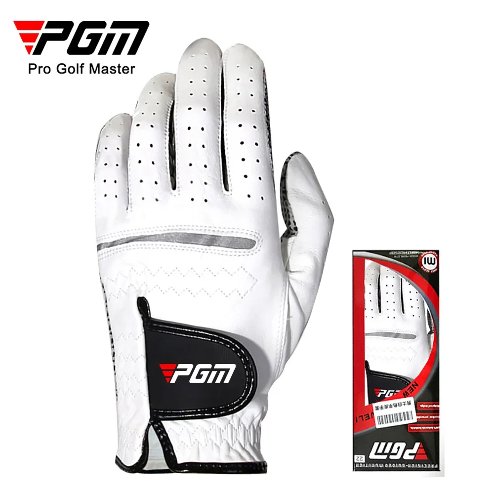 PGM Authentic Men's Golf Gloves Breathable Leather Sheepskin Left Right Hand Anti-skid Beginner Practice Golf Accessories ST001