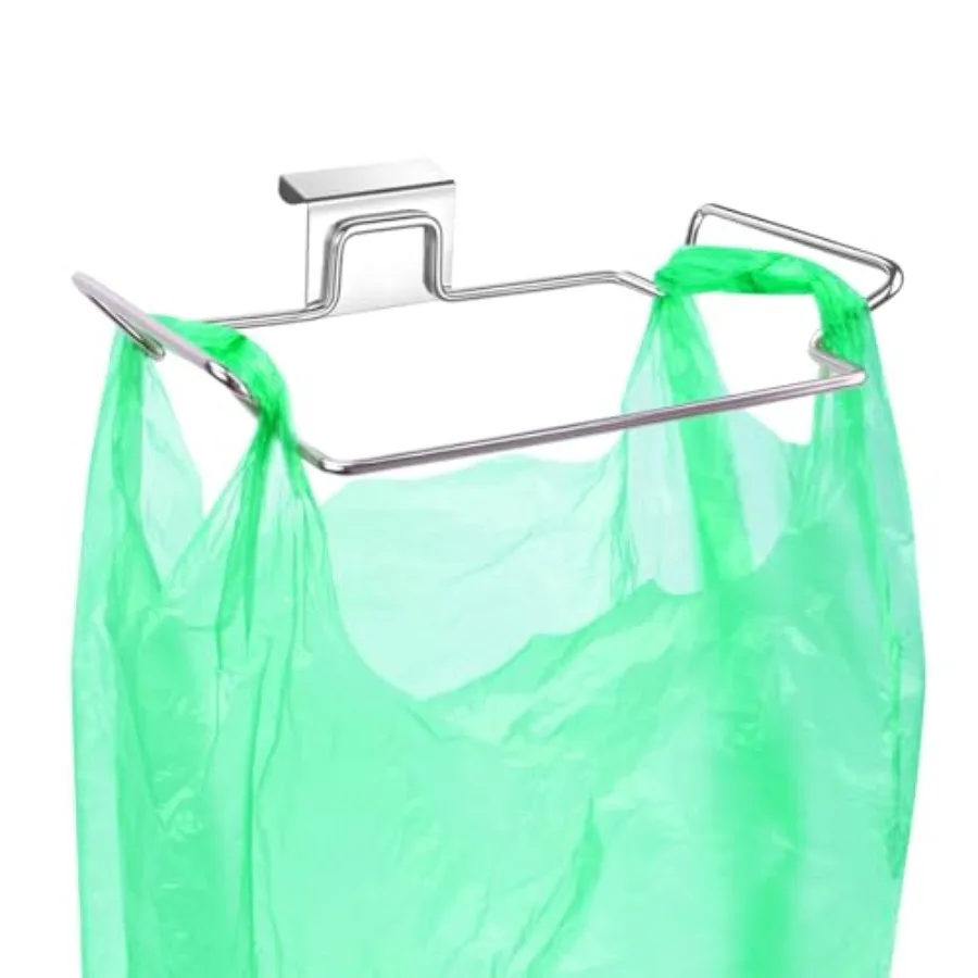 

OYSIR Large Stainless Steel Trash Bag Holder for Kitchen Cabinets Doors and Cupboards, Under Sink Bag Holder, Garbage Bag Holde