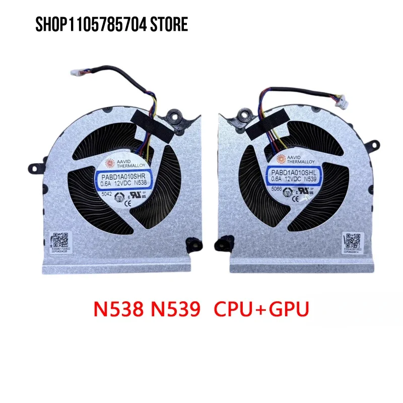 H+New Genuine Laptop Replacement CPU GPU Cooling Fan For MSI Vector 16 HX AI A2X MS-15M3 15M4 N538 N539