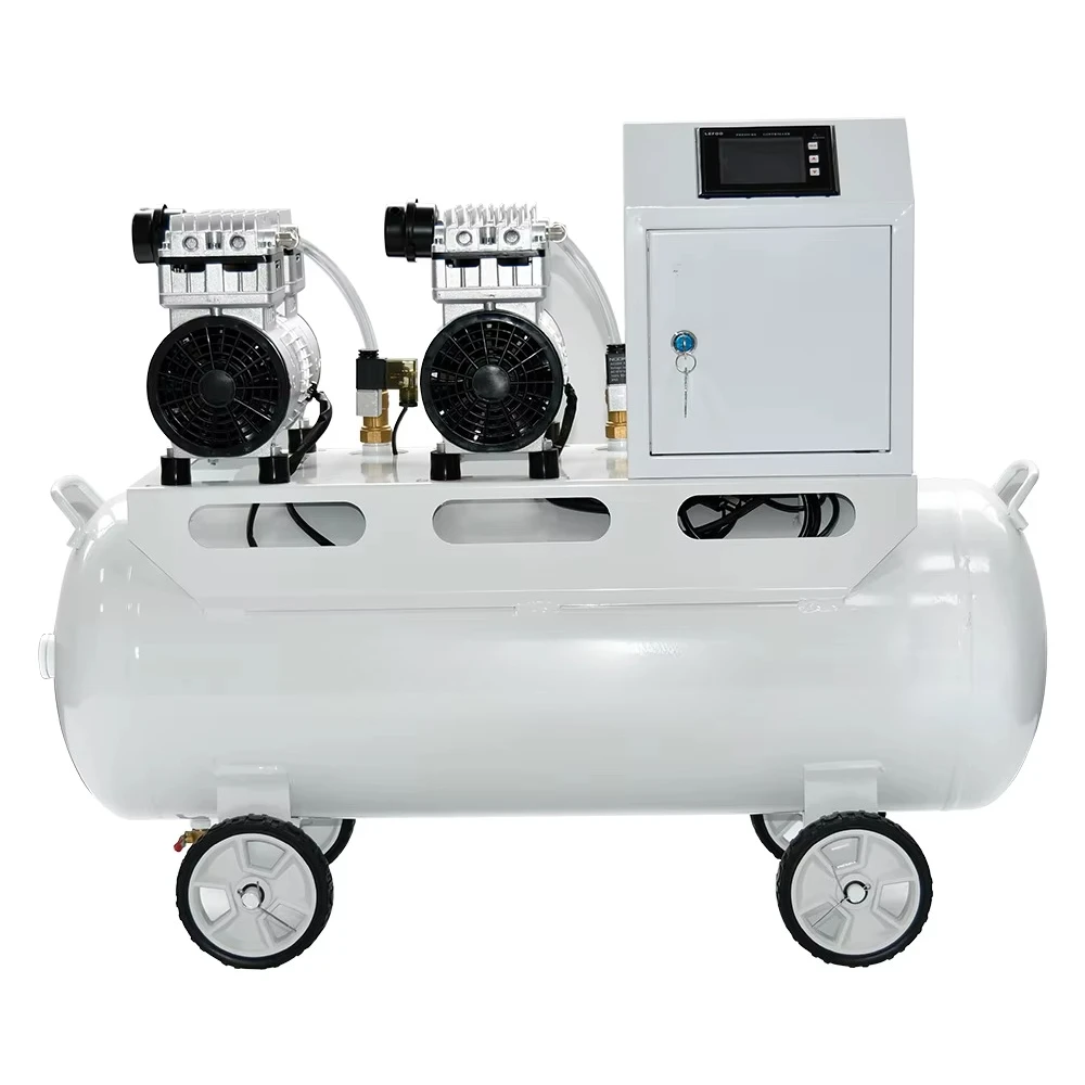 

320L/Min -91KPa 220V 1200W Oil Free Vacuum Pump Set Industrial air Pump Air Compressor Pump Two Heads With 65L Air Storage Tank