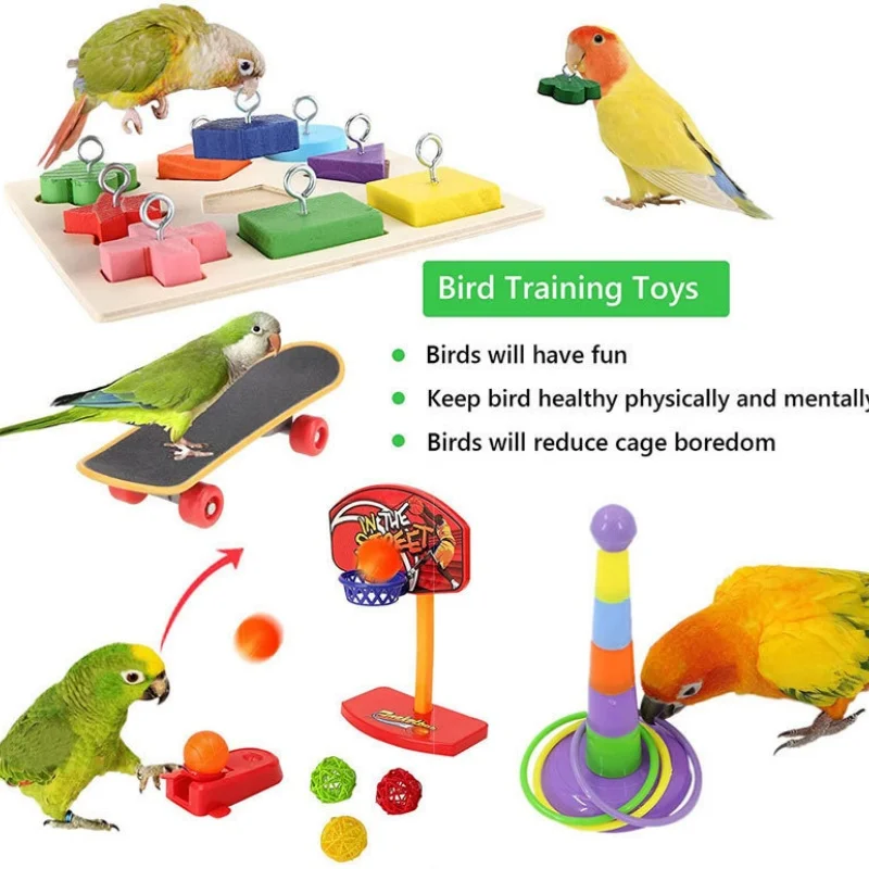 Parrot Toy Set, Bird Supplies, Bird Supplies, Ferrules, Bird Toy Combination Set