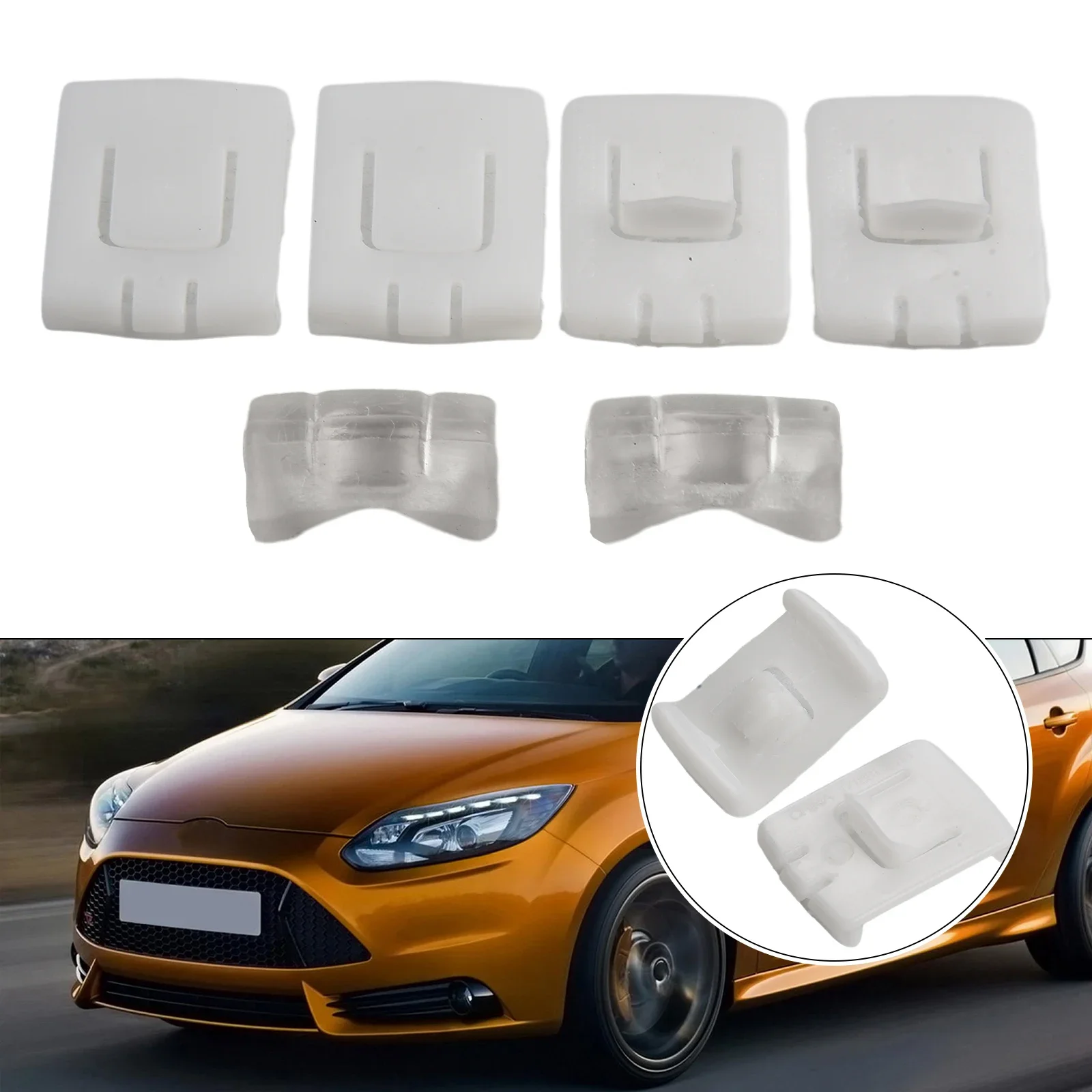 6Pcs Seat Fastener Rail Runner Clip Slider Guide Piece Plastic 191881213 171881213B Fit For Coupe 1981-1987 For Golf MK1 MK2 MK3