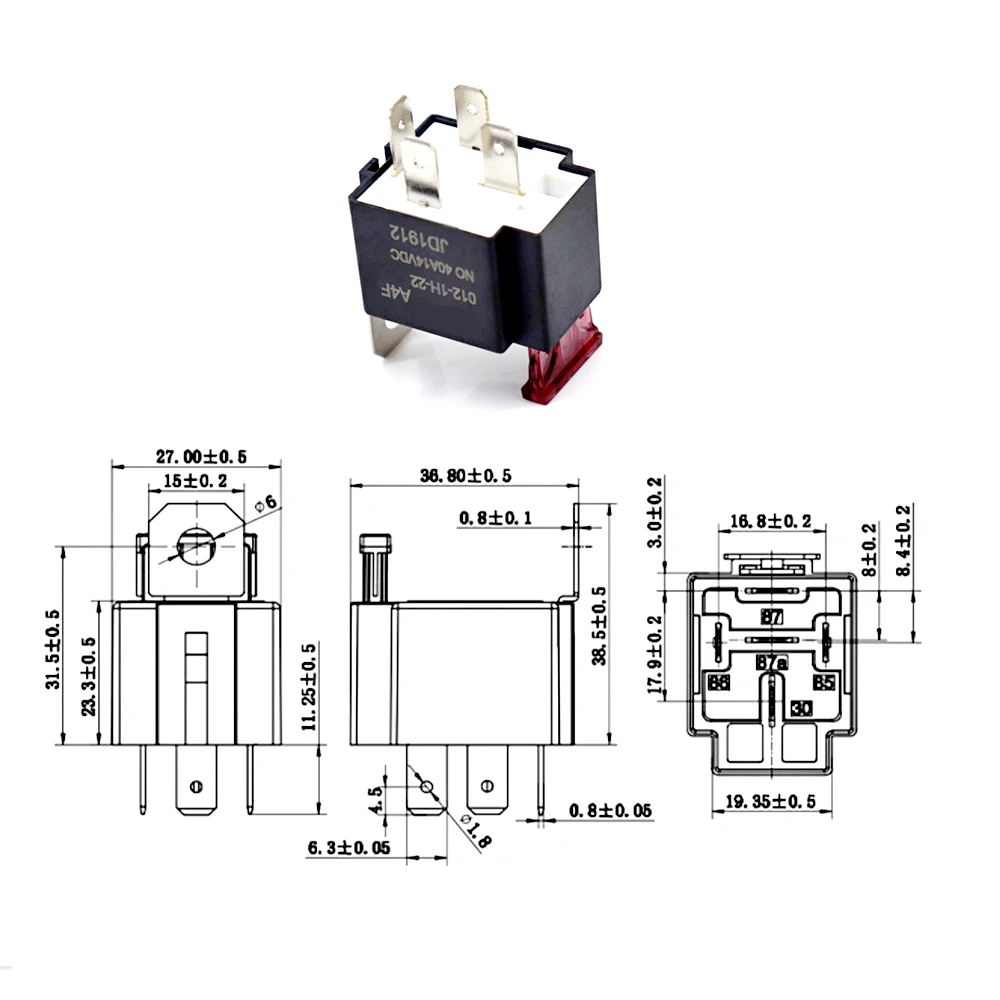 5 buah relai Sekring mobil kontrol sirkuit relai otomotif 40A 12V/24V jd123 JD2912 4/5PIN harnes kabel relai otomatis Terminal tembaga