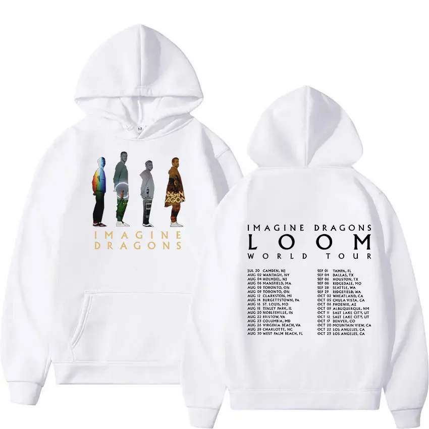 Hoodie retrô de Harajuku masculino e feminino, pulôver de manga comprida, moletom com capuz extragrande, banda, Future Dragons, Loom Tour, Novo, Moda, 2024