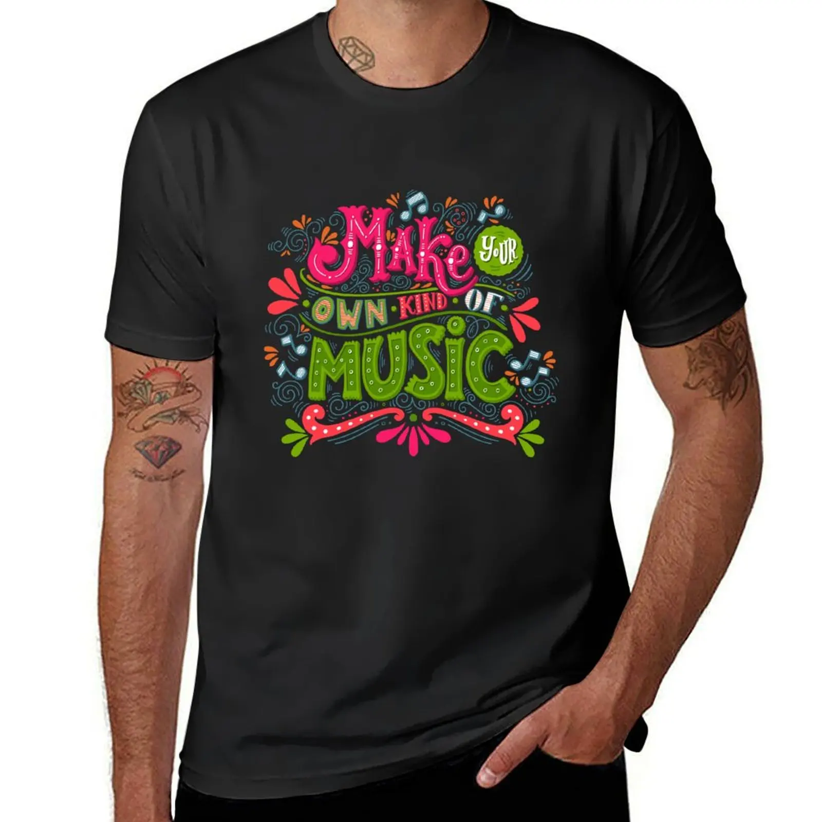 Camiseta con música para hombre, blusa de verano, ropa