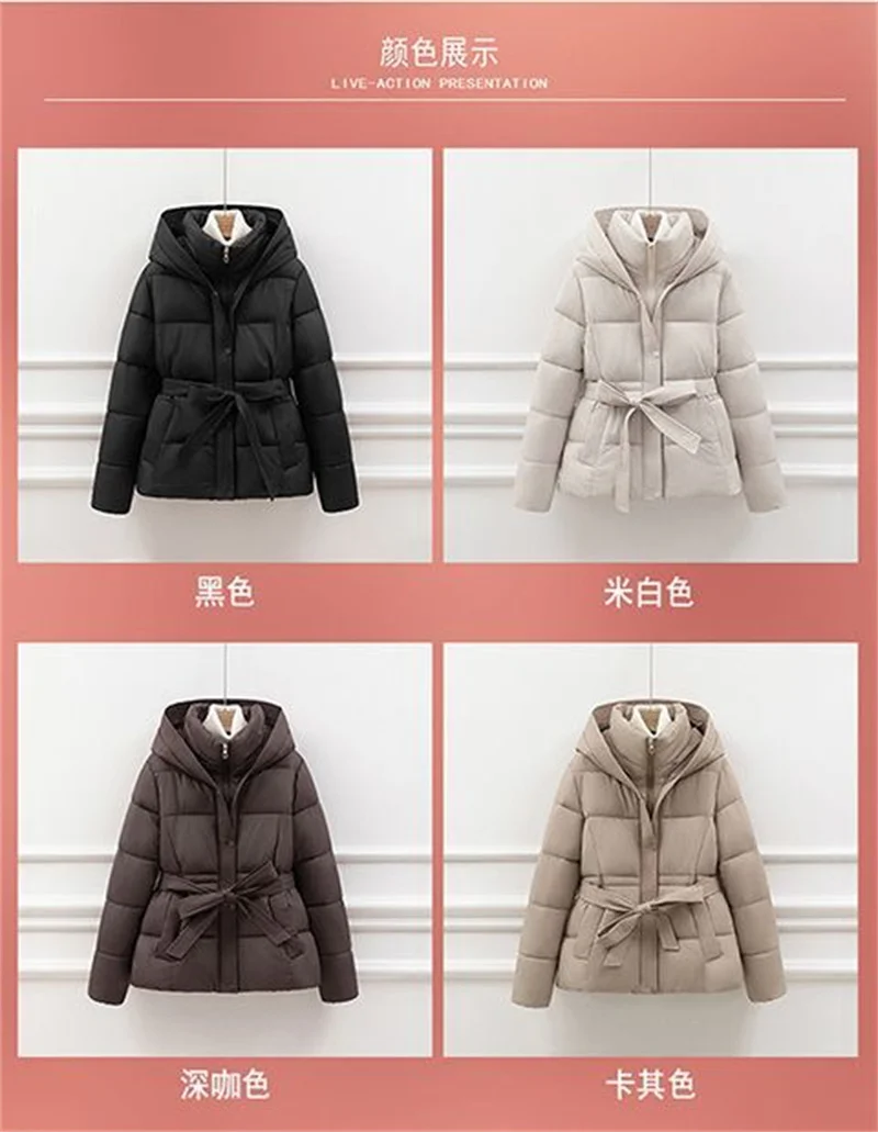 European Double-layer Collar Down Cotton Jacket Women Winter 2025 New Fashionable Lamb Wool Warm Sports And Casual Slim Jacket