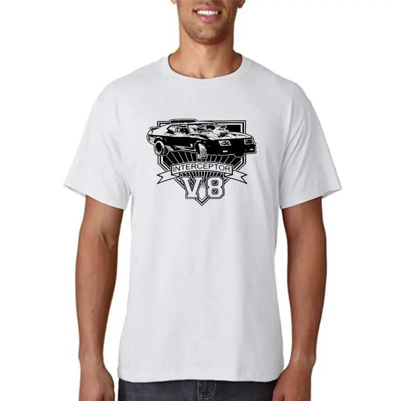 Title: V8 Interceptor TShirt For Men Mad Max Rockatansky Benno Swaisey Film Clothing Fashion T Shirt Soft Printed Loose