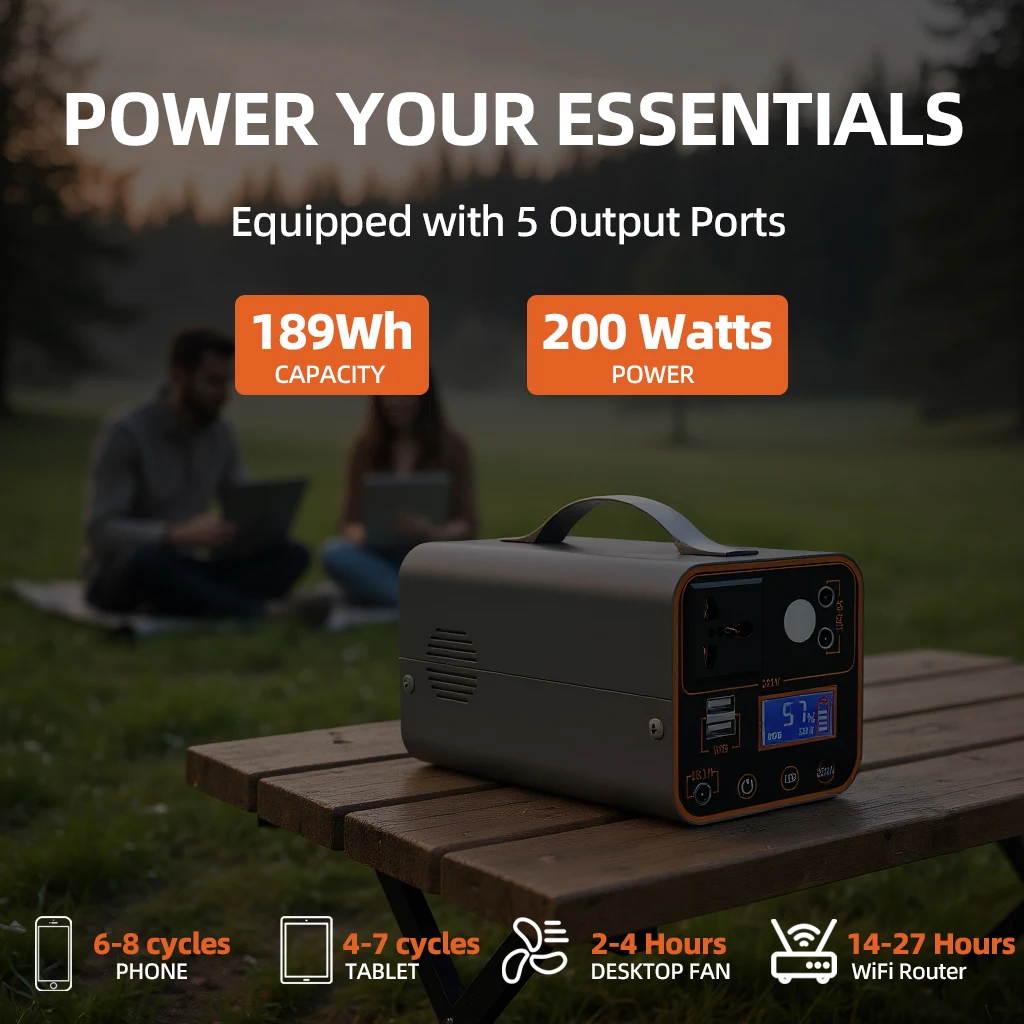 محطة طاقة محمولة 200 واط 220 ف - مراجعة Outdoor Power Outlet وسعره