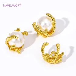 18K Gold Plated Brass Flower Bead Cap Dendritic Beads Caps For Jewelry Making Supplies DIY Jewelry Accessories Connector
