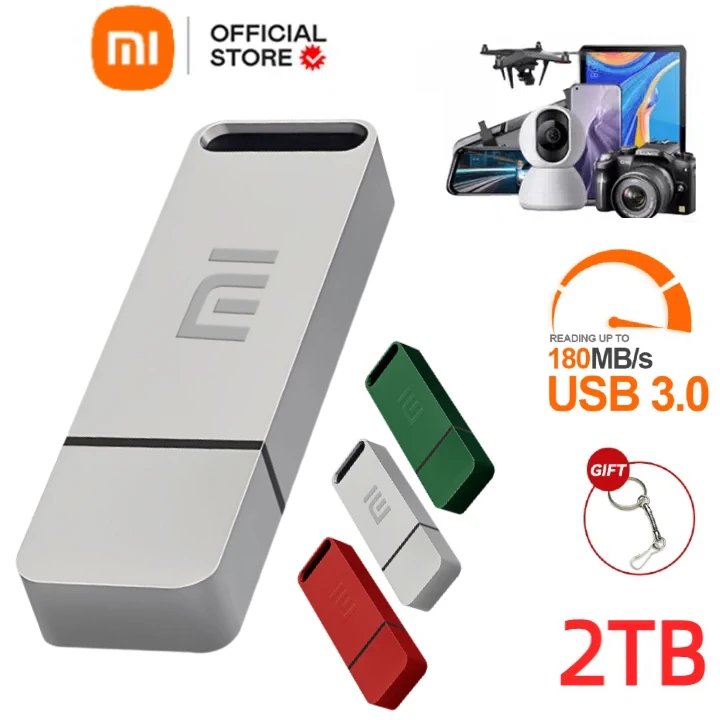 Xiaomi-OTG Metal Mini Flash Drive, USB 3.0 Pen Drive Key, Tipo C, Pendrive de alta velocidade, Memory Stick, 2TB, 128GB, 256GB, 1TB