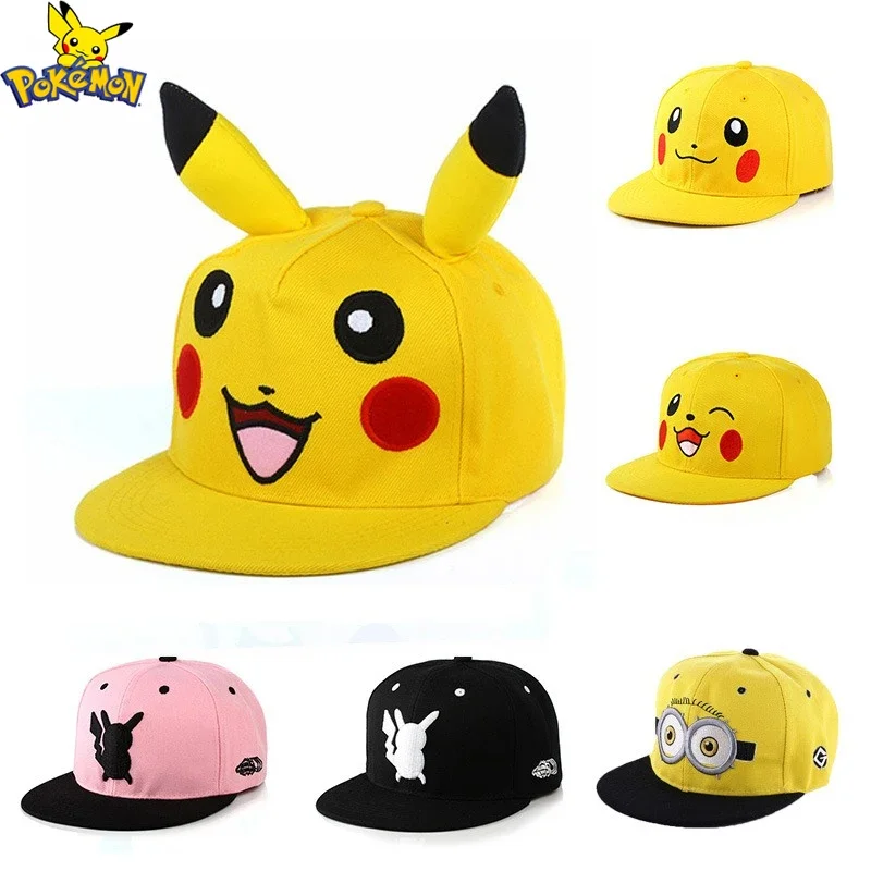 

New Anime Cartoon Baseball Cap Pikachu Hat Adjustable Cosplay Hip Hop Kids Girls Boys Anime Figure Toys Gifts Man Children Gift