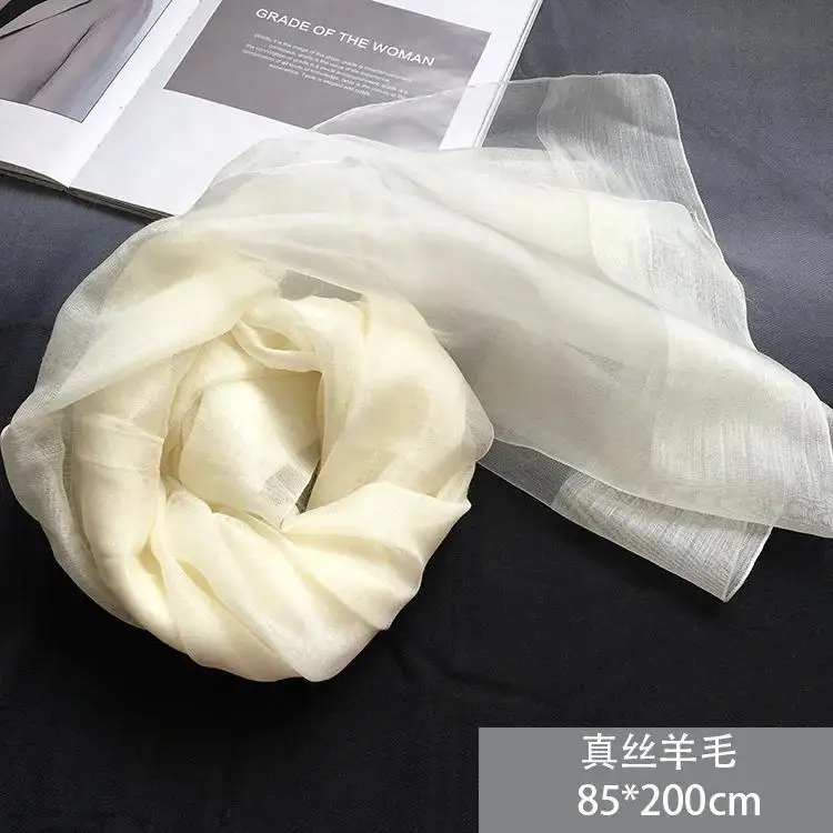 

White Embryo Fabric Pure White Silk Cotton Scarf with Plant Dyeing Blue Dyeing Wax Dyeing Hand Drawn DIY Special Teaching