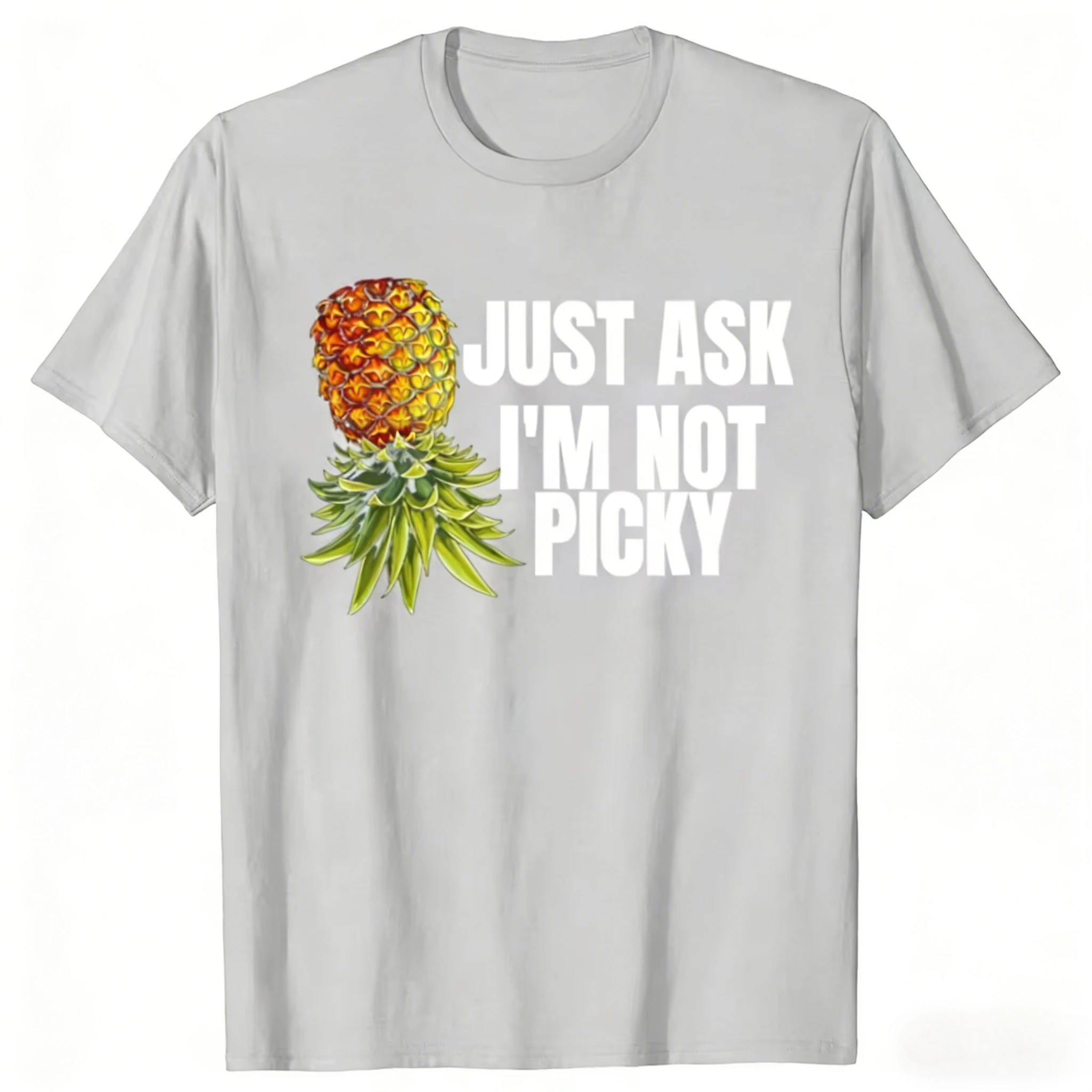 Swinger Party Funny Upside Down Pineapple Graphic T-shirts Men Women Fashion Casual Tshirt 100% Cotton Loose Oversized