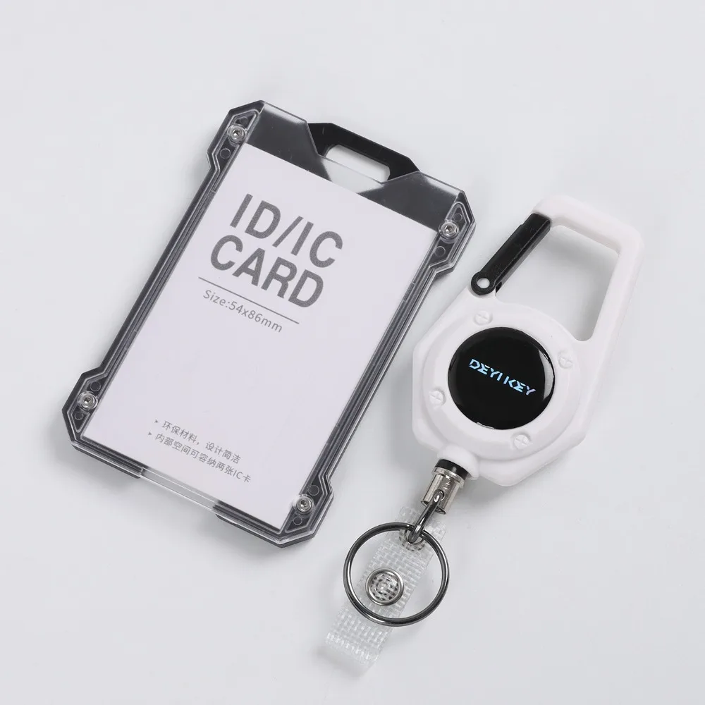 Outdoor Retractable Badge Reel Keychain ID Tag Pass Card Clip Set Anti-lost Badge Reel Holder Working Permit Case Sleeve
