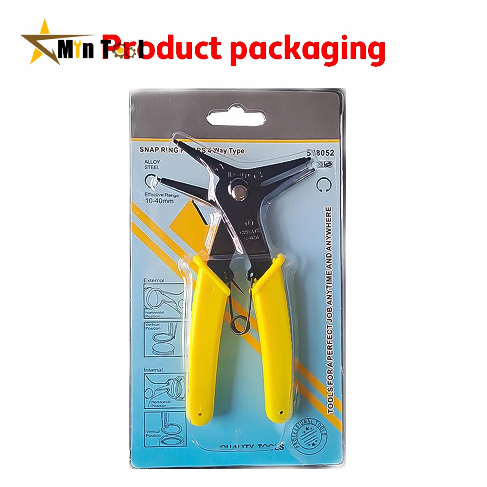 Multifunction 2 in 1 Snap Ring Plier 4 Way Type Circlip Pliers Hand Tool for Electrician Repair Tool