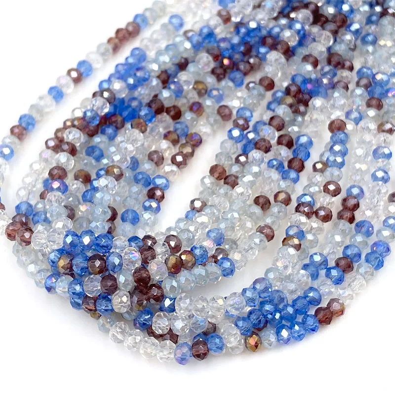 2mm Faceted Rondelle Crystal Beads Loose Spacer Glass Beads for Jewelry Making DIY Necklace Bracelet Accessories