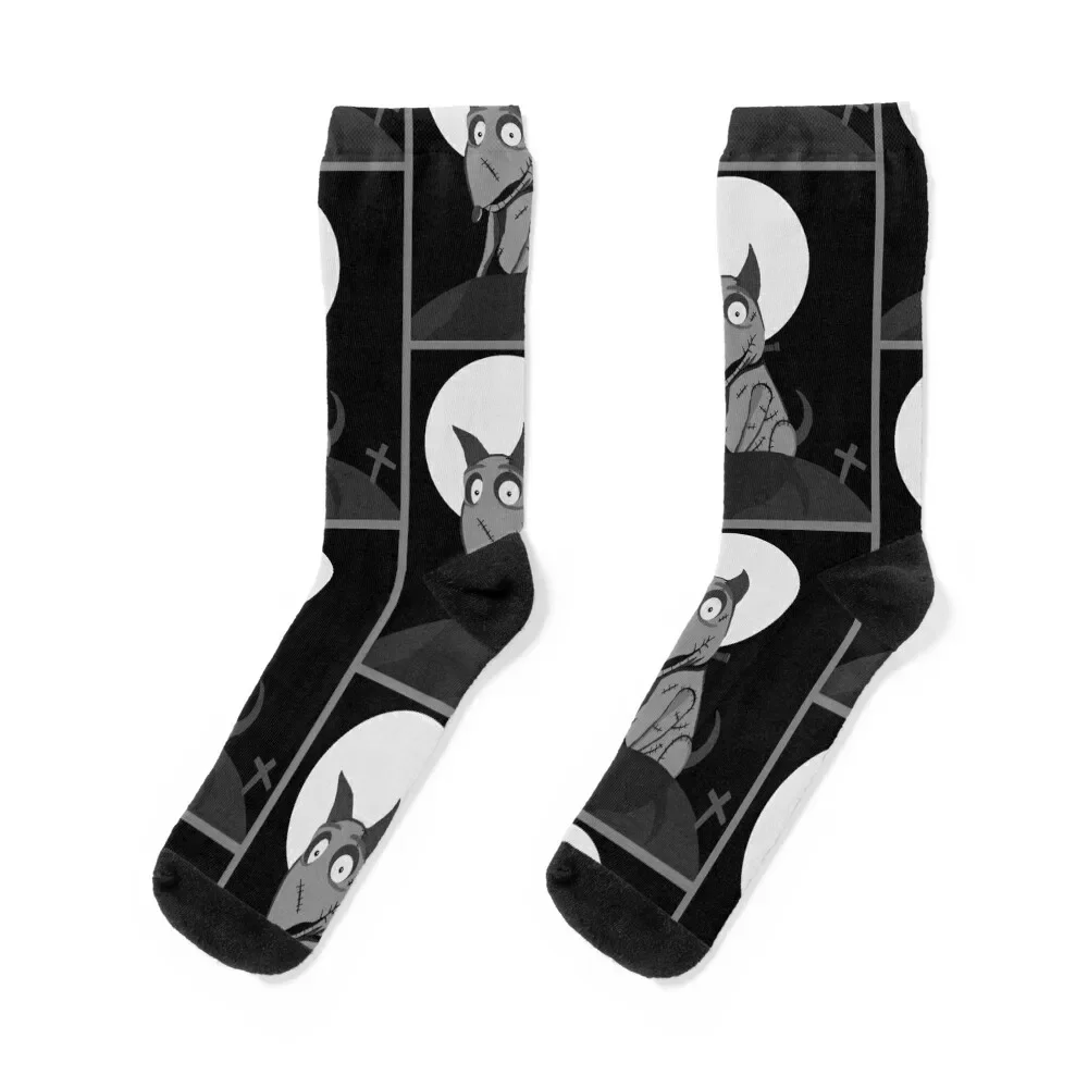

frankenweenie sparky in the moonlight Socks with print custom football Men's Male Socks Women's