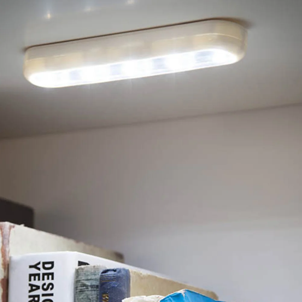 

Mini 5 Leds LED Cabinet Lights Button Switch Adhesive Light Bar Powered Night Light for Bedside Closet Wardrobe Under