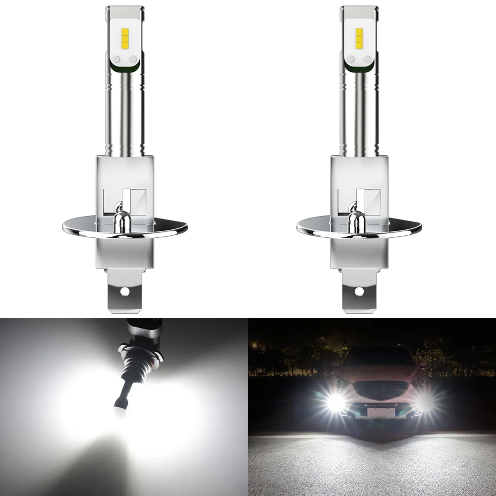 2x H1 LED-Nebelscheinwerfer-Glühbirne Canbus Super Hell 6000K Weiß Auto-LED-Scheinwerfer für Autobeleuchtung Plug&Play Super Hell