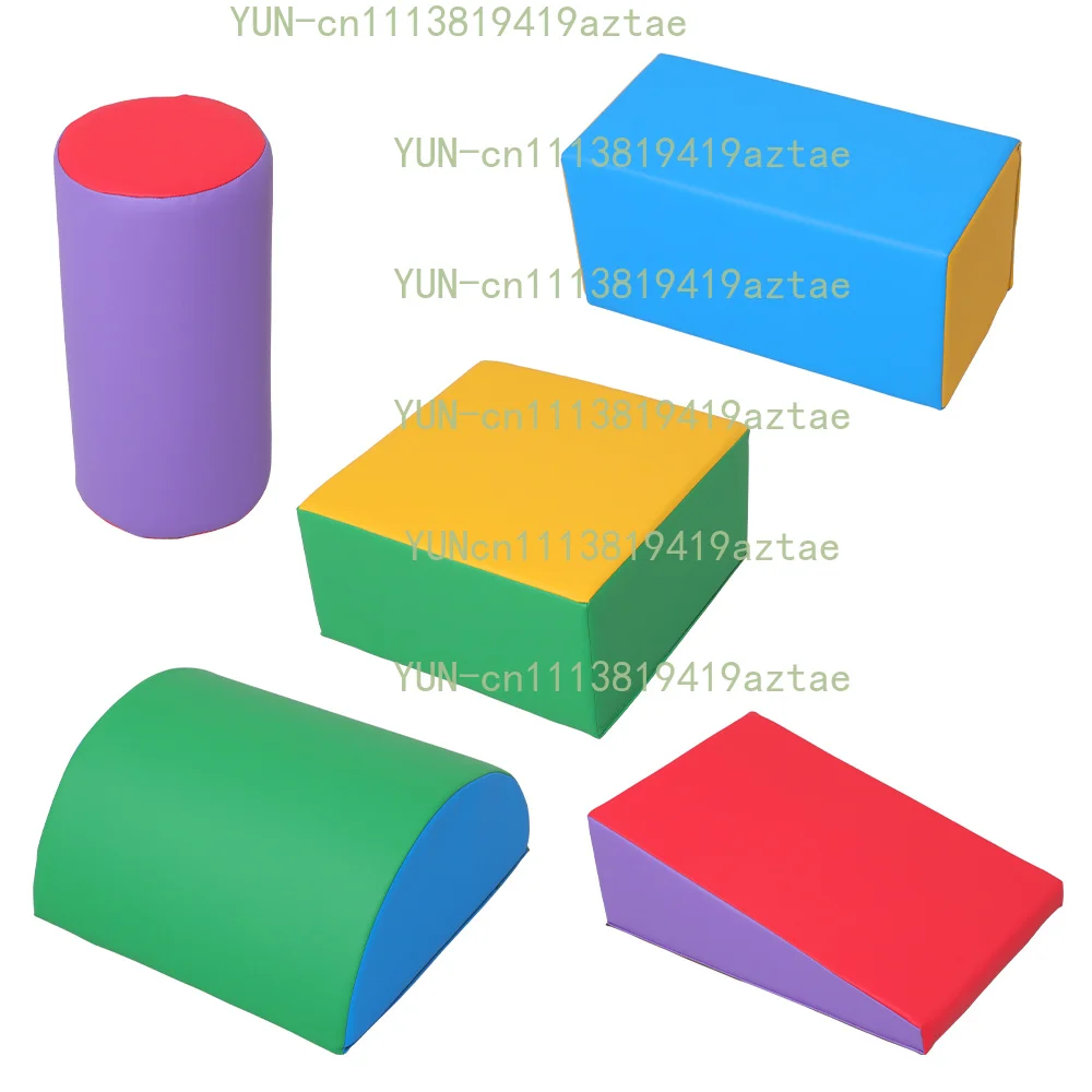 5Pcs Foam Climbing Toys Activity Playset, PU Leather Indoor Crawl Climbing Blocks For Children Crawling & Sliding