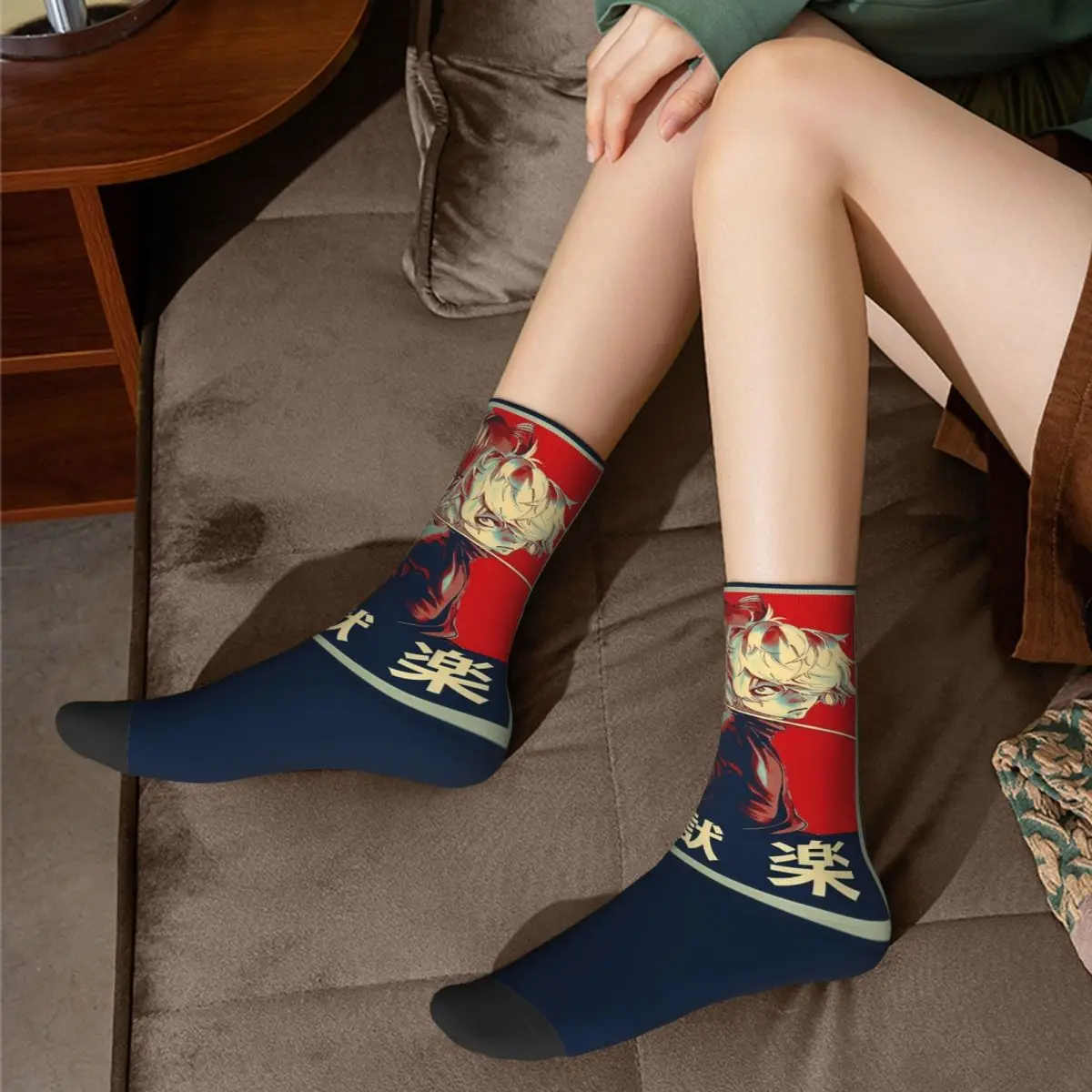 Neue weibliche Socken das Land der Schatten Jigokuraku Design Zubehör weiche Hölle Paradies Grafik Strümpfe Frühling Herbst Winter